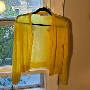 Yellow spring cardigan from Zara
